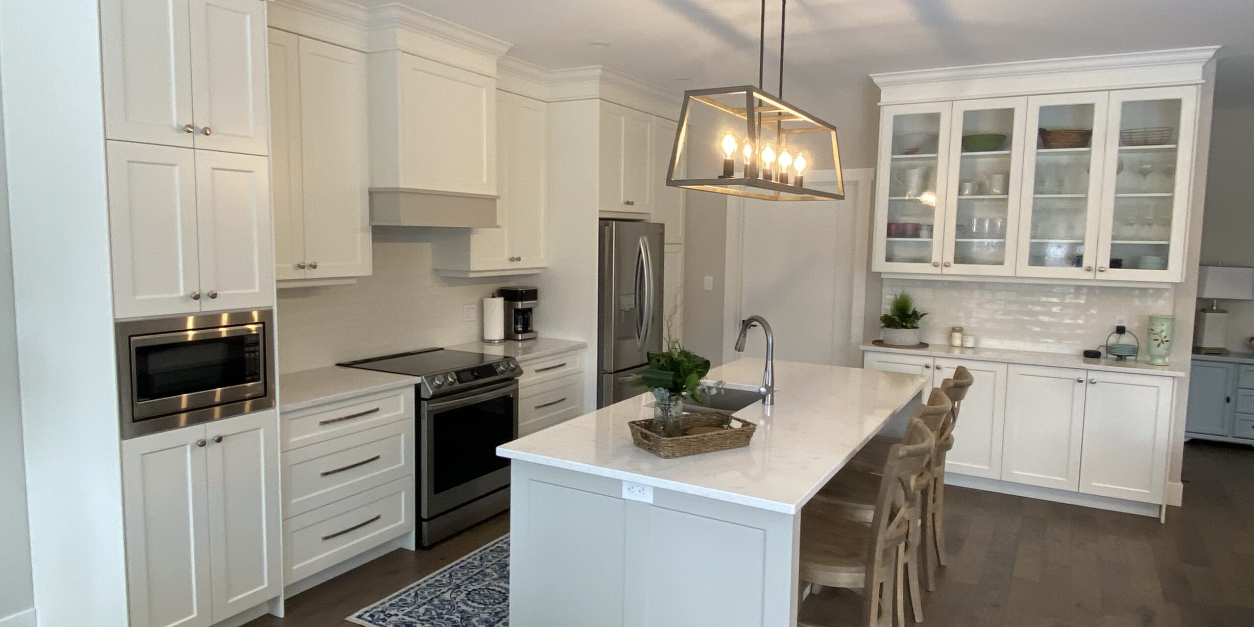 White Kitchen and Island Cabinets